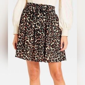 Who What Wear Black and Pink A-Line Skirt